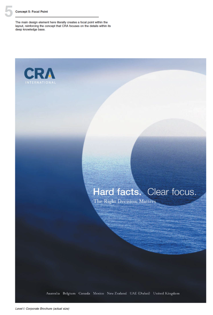 The development of the collateral system for Charles River Associates successfully transformed the firm’s marketing communications, aligning it with their brand positioning and business objectives. By leveraging strategic branding and design, Agency BEL helped CRA create a cohesive and professional brand presence that supports their business development efforts and enhances their market position.