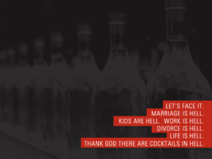 Cocktails In Hell™ Women's empowerment branding Beverage branding Elixir product logo Online community for women Mid-life renaissance business Bold and dynamic branding AgencyBEL case study Cocktails in Hell brand Fun and empowering logo Women's elixir business