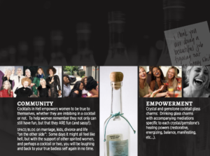 Cocktails In Hell™ Women's empowerment branding Beverage branding Elixir product logo Online community for women Mid-life renaissance business Bold and dynamic branding AgencyBEL case study Cocktails in Hell brand Fun and empowering logo Women's elixir business